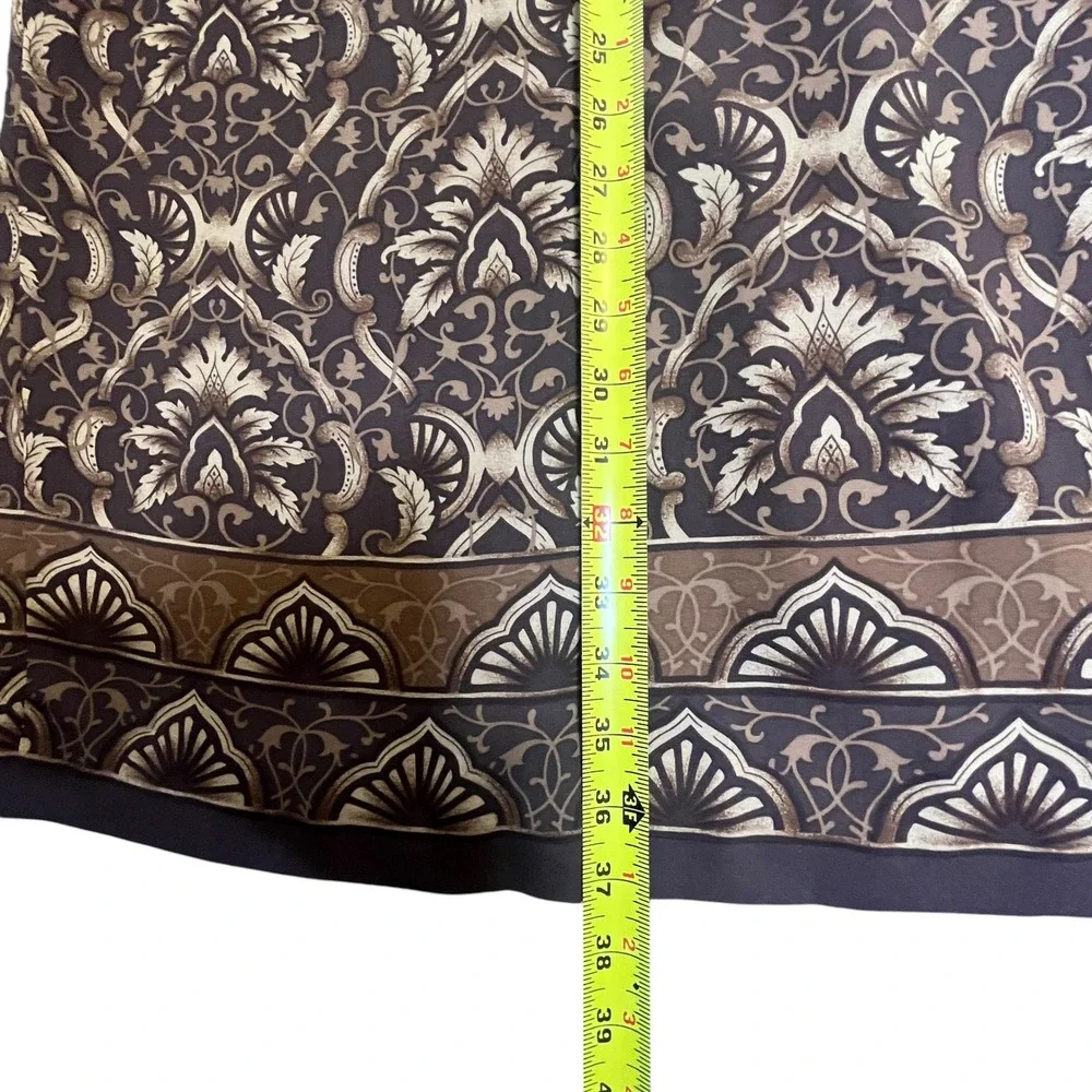 Talbots Silk Maxi Skirt 12 Brown Damask Baroque Regencycore VTG 90s Old Money